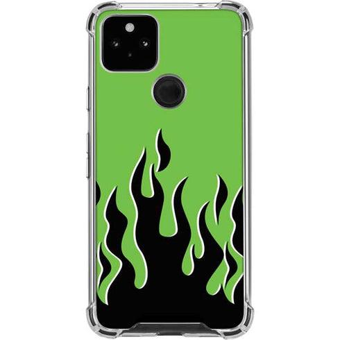 Green Flames Pixel Cases
